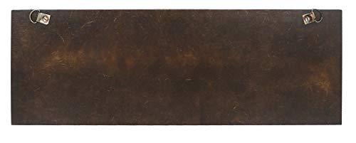 Magnifique porte-clés mural en bois clouté de fleurs argentées (10 crochets, marron, argent)