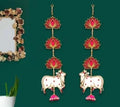 Décoration murale Lotus et vache pour Diwali | Décoration murale Lotus | Décoration murale | Décoration murale pour temple, maison et bureau