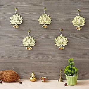 Décoration murale premium Lotus jaune | Décoration murale Lotus pour la maison et le bureau (bois) 15 cm