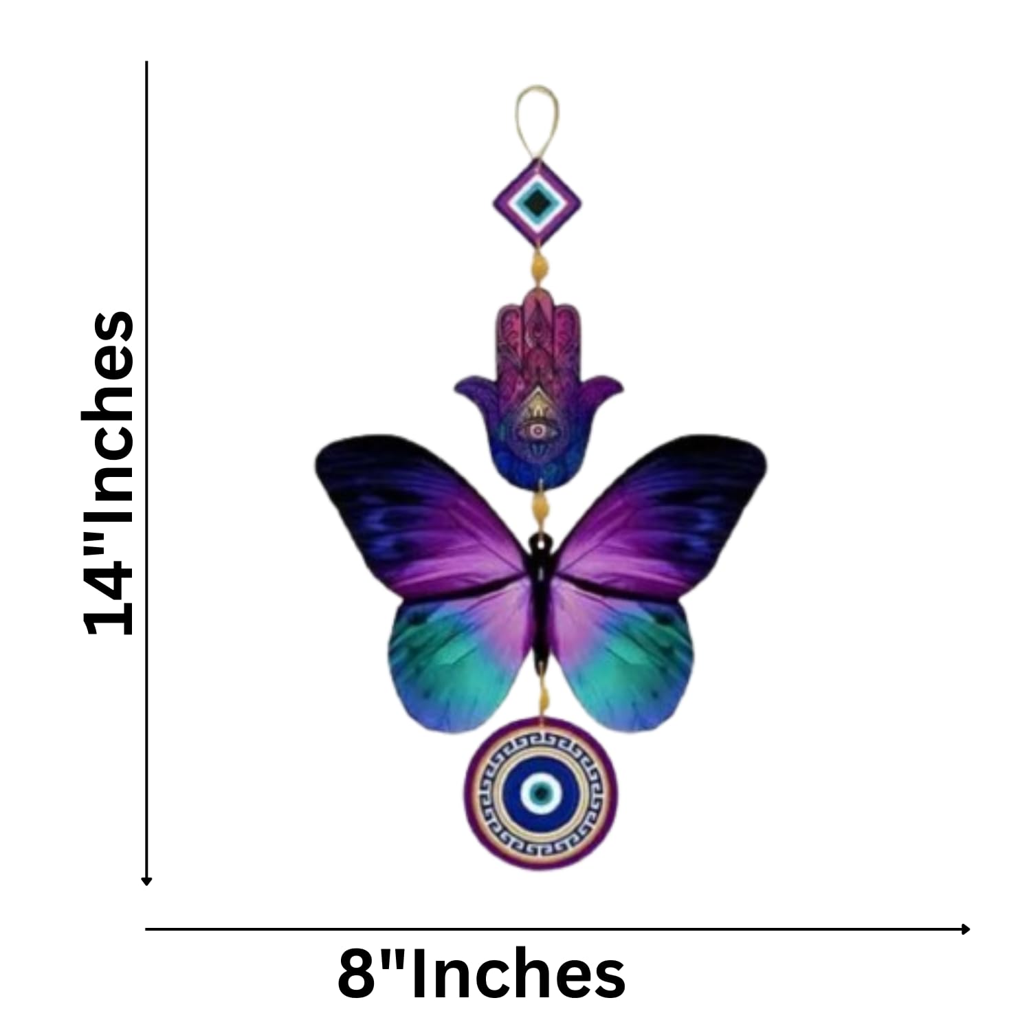 Premium Printed Evil eye Wall Hanging For Home And Office Decor Wall Hanging Wooden Art Decoration Item for Living Room|Home Decor| Gifts| Quotes Decor Item|Wall Sculpture (14X8)