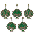 tenture murale Premium Lotus vert|tenture murale toile de fond Lotus|tenture murale de décoration ganpati pour la maison et le bureau (bois) 6 pouces tenture verte