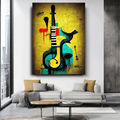 Tableau de peinture musicale premium Art abstrait - Décoration murale musicale moderne pour la maison, cadeau de pendaison de crémaillère unique - 12 x 18 pouces