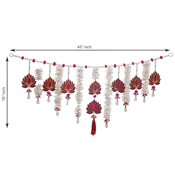Décoration murale artisanale pour Diwali/Toran de porte, Toran traditionnel pour porte, (40 x 18) pouces, multicolore