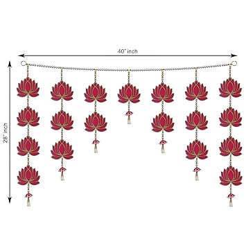 Décoration murale et de porte pour Diwali / Toran traditionnel pour porte, 101,6 cm de long, multicolore