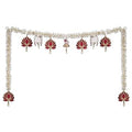 Toran / Décoration de porte traditionnelle faite à la main Motif Lotus et Ganesh avec Vache – pour porte, 101,6 cm de long, multicolore