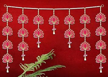 Décoration murale et de porte pour Diwali / Toran traditionnel pour porte, 101,6 cm de long, multicolore
