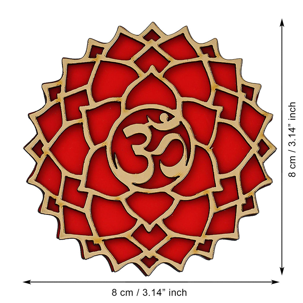 Autocollant mural en bois 7 chakras découpés au laser de qualité supérieure pour la maison/le bureau/le salon/la chambre à coucher - Autocollant pour la chance et l'énergie positive ( )