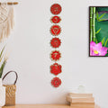 Autocollant mural en bois 7 chakras découpés au laser de qualité supérieure pour la maison/le bureau/le salon/la chambre à coucher - Autocollant pour la chance et l'énergie positive ( )