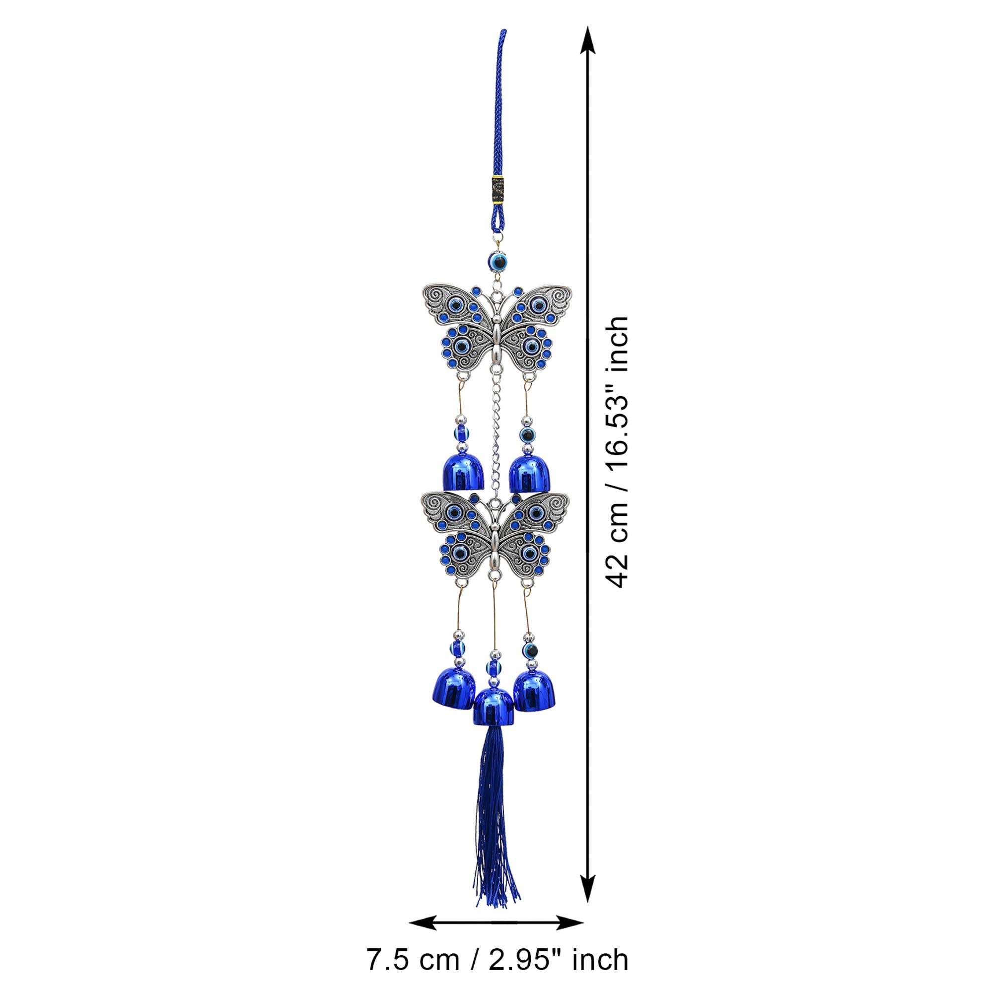 Carillon à vent papillon ancien design pour la décoration intérieure / Carillon à vent feng shui pour la décoration de balcon et chambre à coucher / Carillon à vent pour la décoration murale / Suspension extérieure (43 cm)