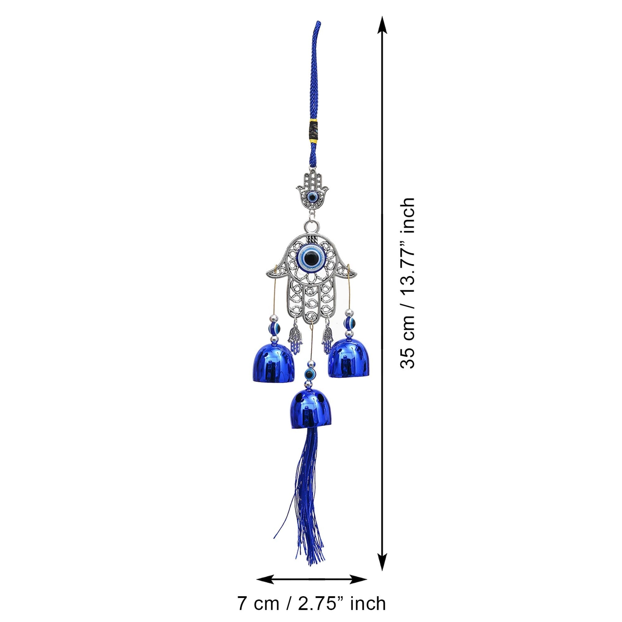 Carillons éoliens haut de gamme Evil Eye pour la décoration intérieure/Carillons éoliens feng shui pour la décoration de balcon ou de chambre à coucher/Carillon éolien à suspendre pour la décoration murale Carillons éoliens pour tableau de bord (35,5 cm)