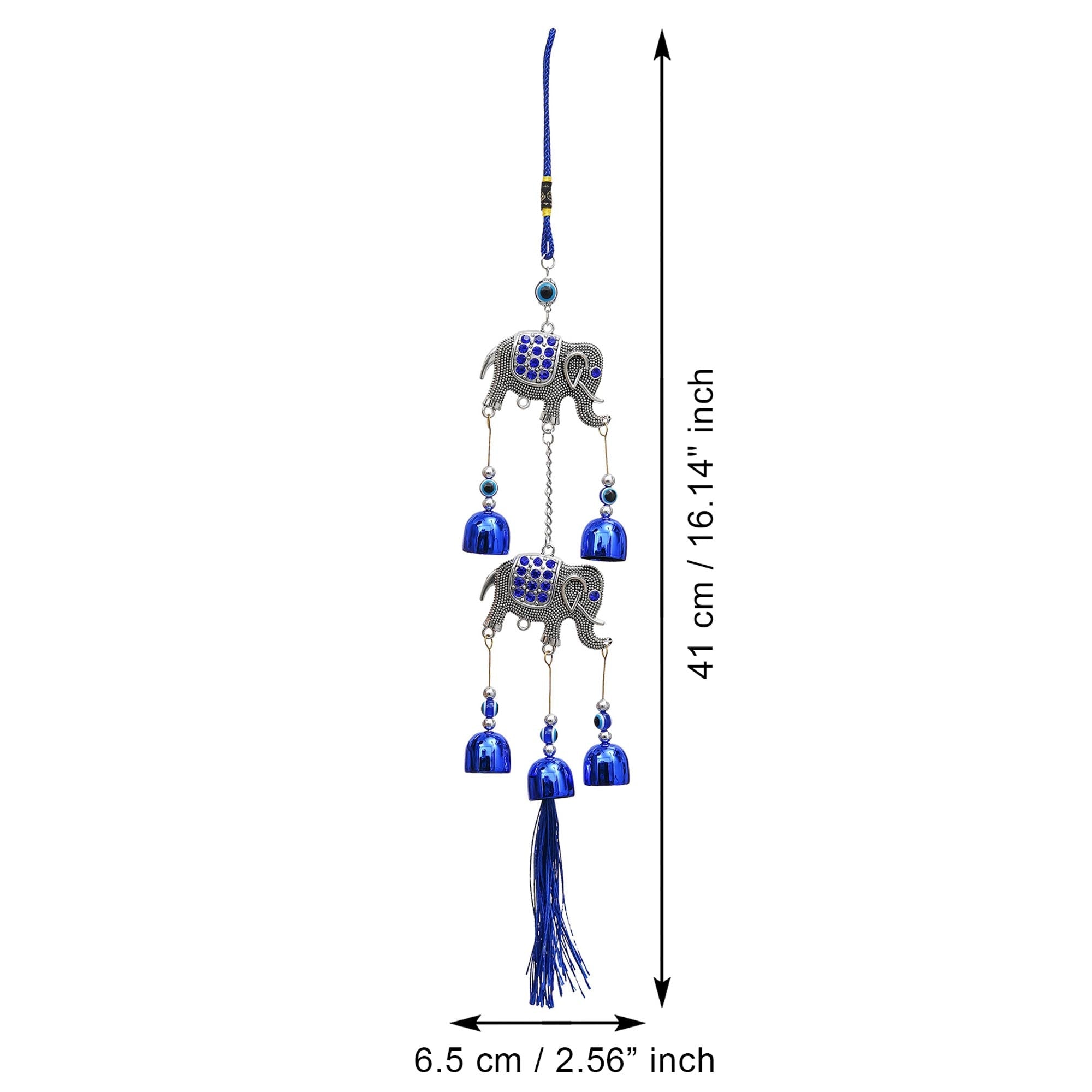 Carillons Éoliens Éléphant Haut de Gamme pour Articles de Décoration Maison/Carillons Éoliens Feng Shui pour Décoration Balcon Chambre Maison/Carillon Éolien Suspendu Mural (41 cm)