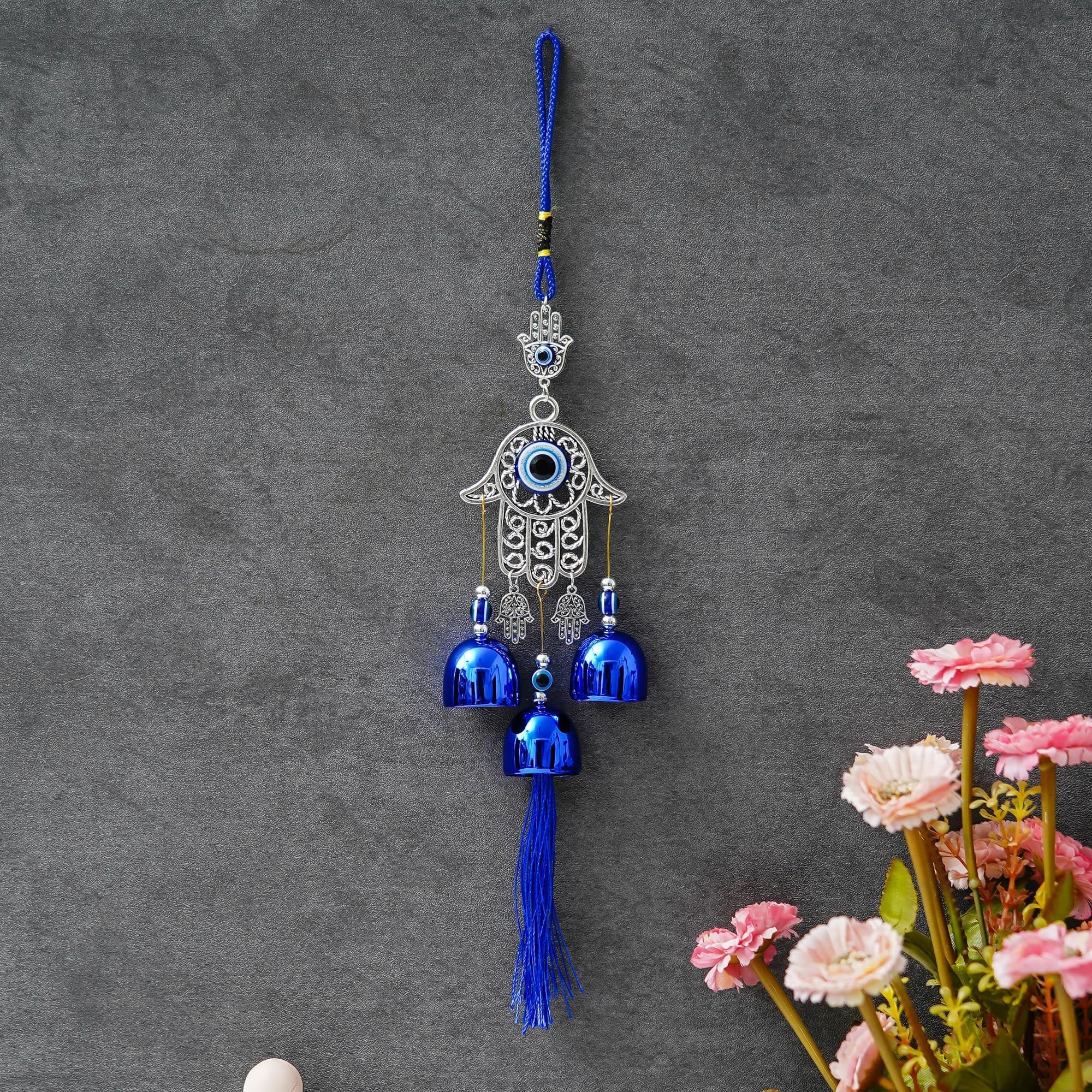 Carillons éoliens haut de gamme Evil Eye pour la décoration intérieure/Carillons éoliens feng shui pour la décoration de balcon ou de chambre à coucher/Carillon éolien à suspendre pour la décoration murale Carillons éoliens pour tableau de bord (35,5 cm)