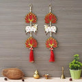 Décoration de porte et murale fleur de lotus pour Diwali | Décoration murale | Décoration de temple | Décoration de maison et de bureau (bois) 45 cm