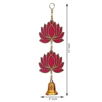 Tentures murales Lotus rose|Tentures toile de fond Lotus| Décor mural|Tentures murales Décor de temple pour la maison et le bureau (Bois) 14 pouces