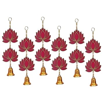 Tentures murales Lotus rose|Tentures toile de fond Lotus| Décor mural|Tentures murales Décor de temple pour la maison et le bureau (Bois) 14 pouces