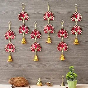 Tentures murales Lotus rose|Tentures toile de fond Lotus| Décor mural|Tentures murales Décor de temple pour la maison et le bureau (Bois) 14 pouces