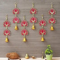 Tentures murales Lotus rose|Tentures toile de fond Lotus| Décor mural|Tentures murales Décor de temple pour la maison et le bureau (Bois) 14 pouces