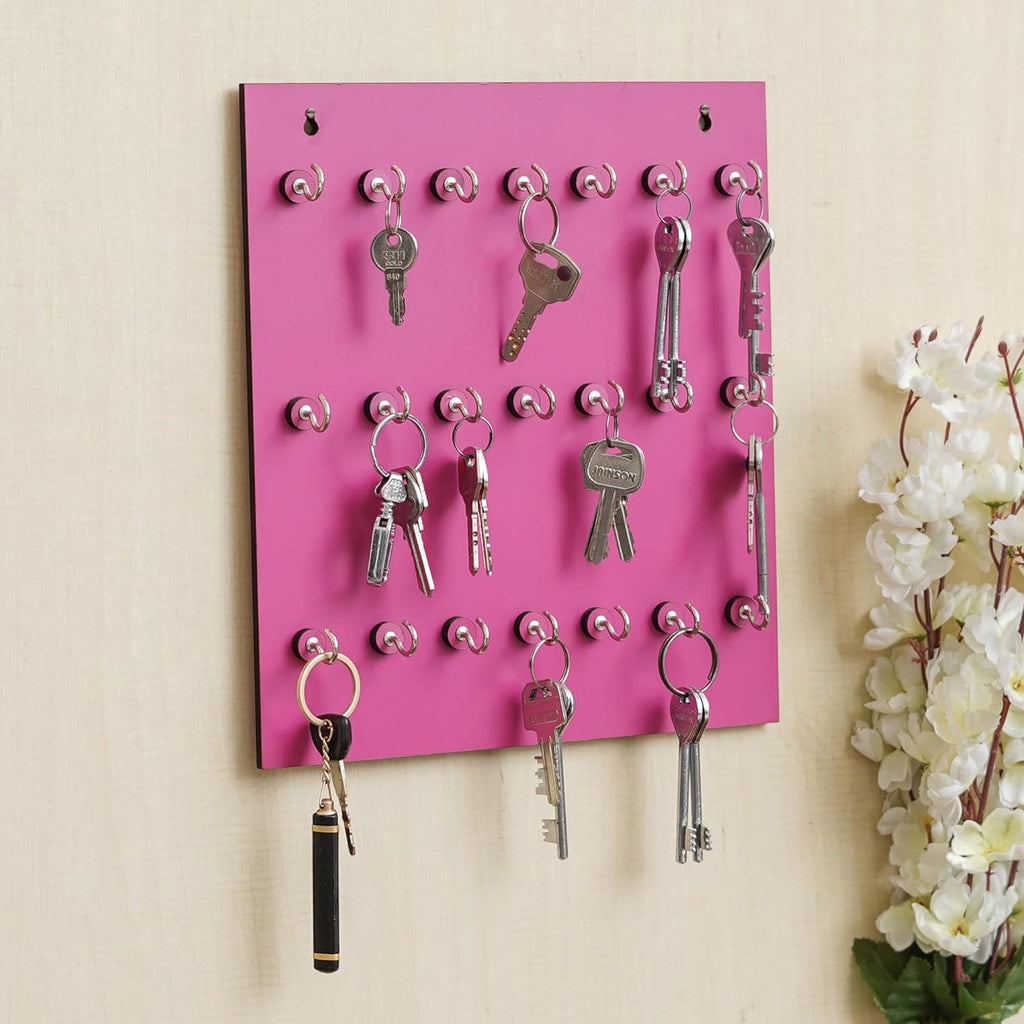 Porte-clés mural haut de gamme / Porte-clés mural (21 crochets - Rose)