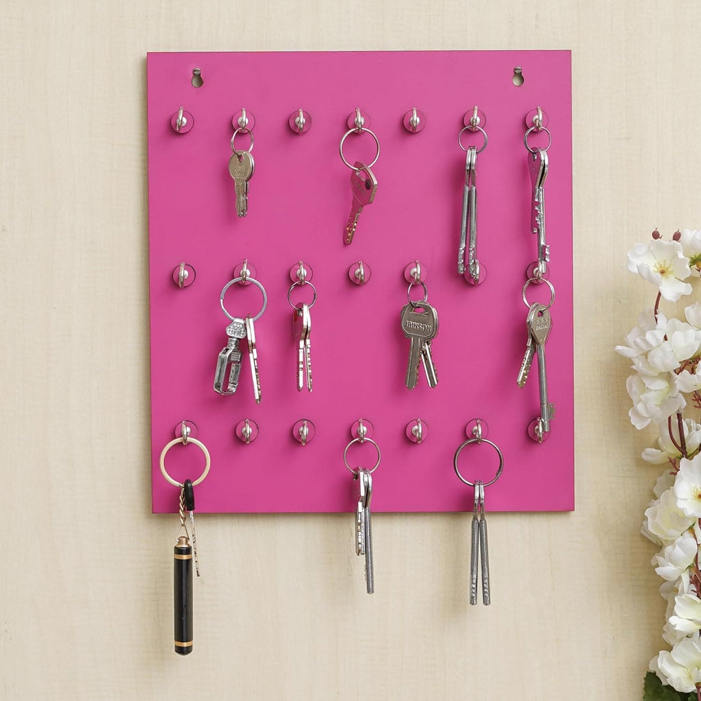 Porte-clés mural haut de gamme / Porte-clés mural (21 crochets - Rose)