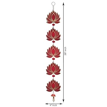 Décoration murale et de porte Lotus Premium | Suspension murale Lotus | Décoration murale | Décoration murale de temple pour la maison et le bureau (bois) 71 cm