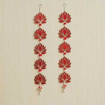 Décoration murale et de porte Lotus Premium | Suspension murale Lotus | Décoration murale | Décoration murale de temple pour la maison et le bureau (bois) 71 cm