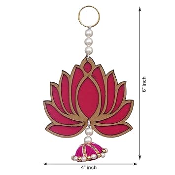 Décoration murale Lotus Premium | Décoration murale de fond Lotus | Décoration murale Ganpati pour la maison et le bureau (bois) 15 cm