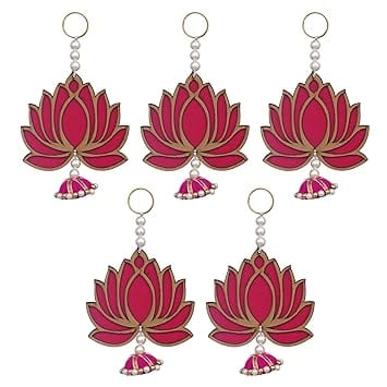 Décoration murale Lotus Premium | Décoration murale de fond Lotus | Décoration murale Ganpati pour la maison et le bureau (bois) 15 cm